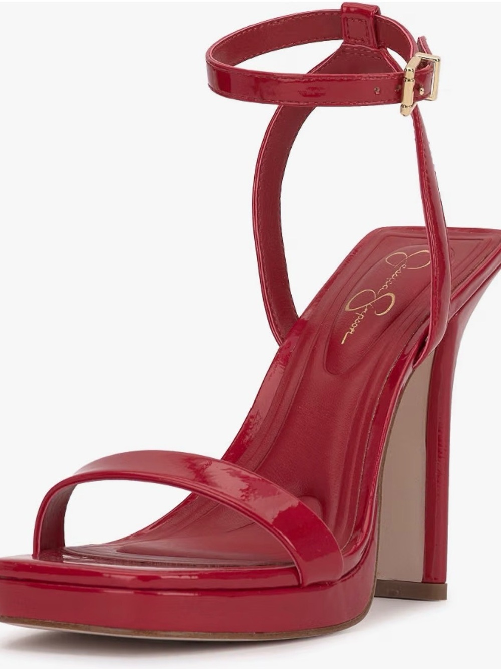 Jessica Simpson Red Patent Platform Ankle-Strap Sandals
